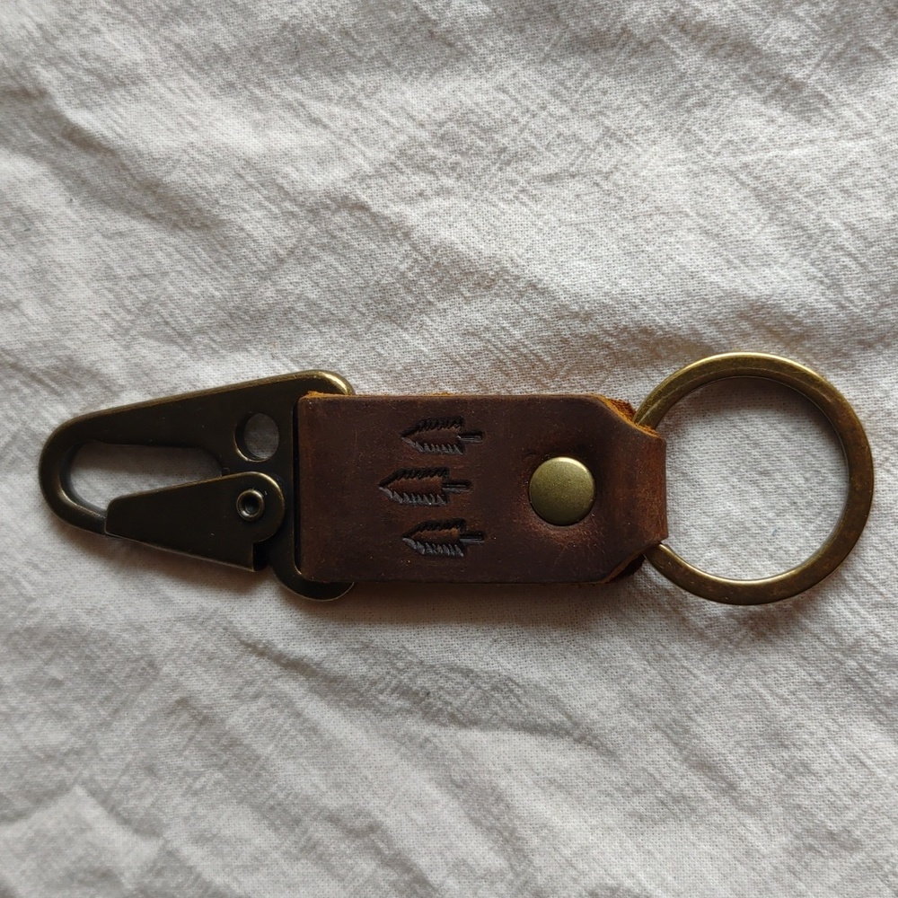 Portland Leather goods short keychain in Canyon